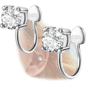Sterling Silver CZ Ear Cuffs • Hypoallergenic • Non-Piercing